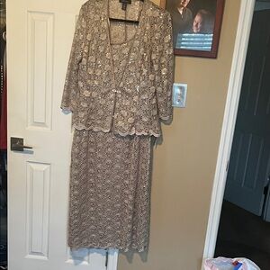 R&M Richard’s Lace set in Taupe with Sequin Accents wedding formal event 16